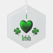 I Heart Irish Glas Ornament (Voorkant)
