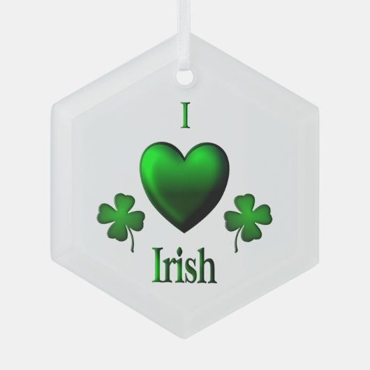I Heart Irish Glas Ornament (Voorkant)