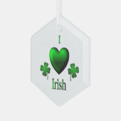 I Heart Irish Glas Ornament (Voorkant links)
