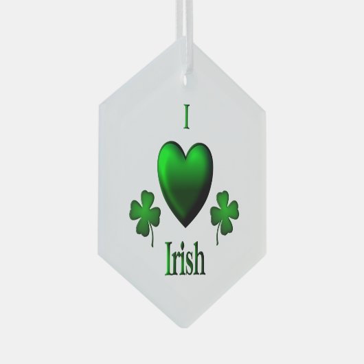 I Heart Irish Glas Ornament (Voorkant Rechts)