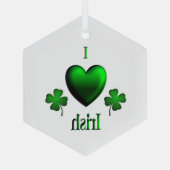 I Heart Irish Glas Ornament (Achterkant)