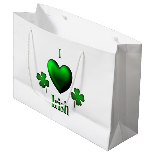 I Heart Irish Groot Cadeauzakje (Voorkant Gekanteld)