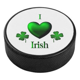 I Heart Irish Hockey Puck