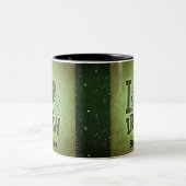 I Heart Irish Shamrock Name Monogram Initialen Tweekleurige Koffiemok (Center)