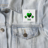 I Heart Irish Vierkante Button 5,1 Cm (In situ)