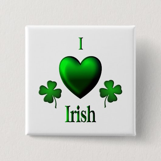 I Heart Irish Vierkante Button 5,1 Cm (Voorkant)