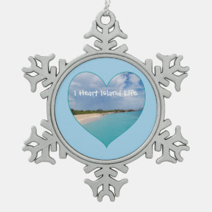 I Heart Island Life Ceramic Ornament