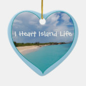 I Heart Island Life Keramisch Ornament (Achterkant)