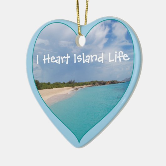 I Heart Island Life Keramisch Ornament (Links)