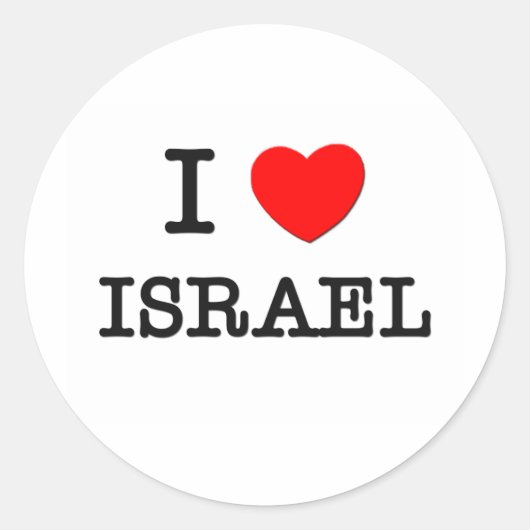 I HEART ISRAEL RONDE STICKER (Voorkant)