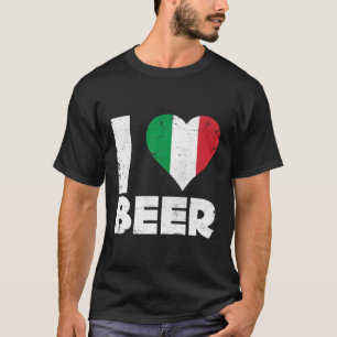 I Heart Italiaans Beer Pride Love Italië Vlag Ital T-shirt