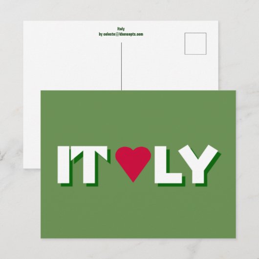 I Heart Italy Briefkaart (Voorkant / Achterkant)