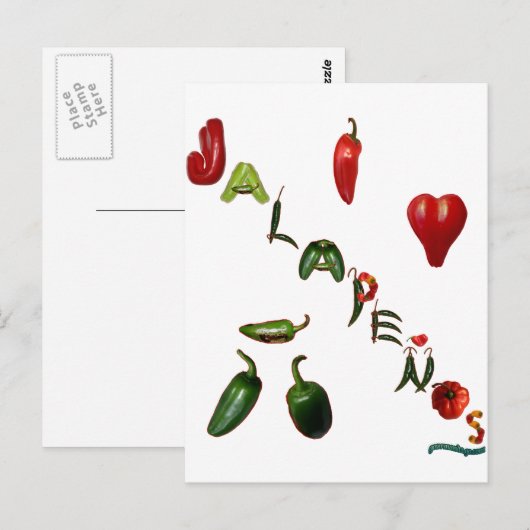 I Heart Jalapenos Briefkaart (Voorkant / Achterkant)