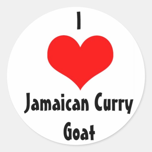 I Heart Jamaican Curry Goat Ronde Sticker (Voorkant)