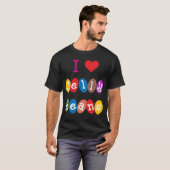 I Heart Jelly Beans Love Sweets Snoep T-Shirt (Voorkant volledig)