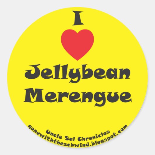 I Heart Jellybean Merengue geel Ronde Sticker (Voorkant)