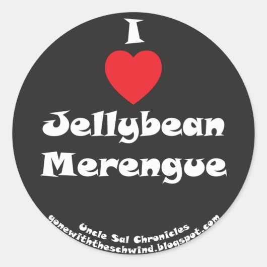 I Heart Jellybean Merengue zwart Ronde Sticker (Voorkant)