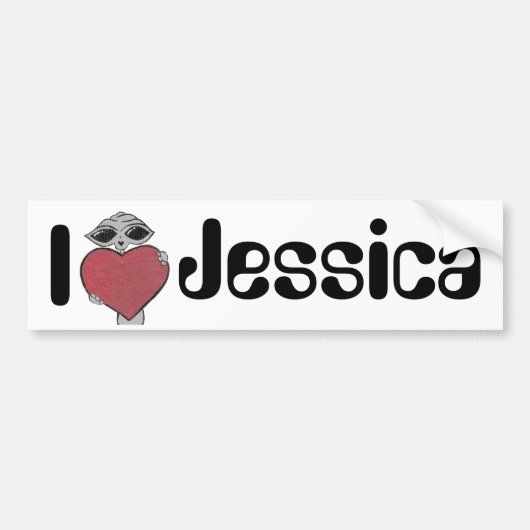 I Heart Jessica Alien Bumpersticker (Voorkant)