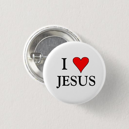 I HEART JESUS RONDE BUTTON 3,2 CM (Voorkant /achterkant)