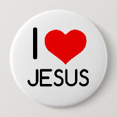 I HEART JESUS RONDE BUTTON 4,0 CM (Voorkant)