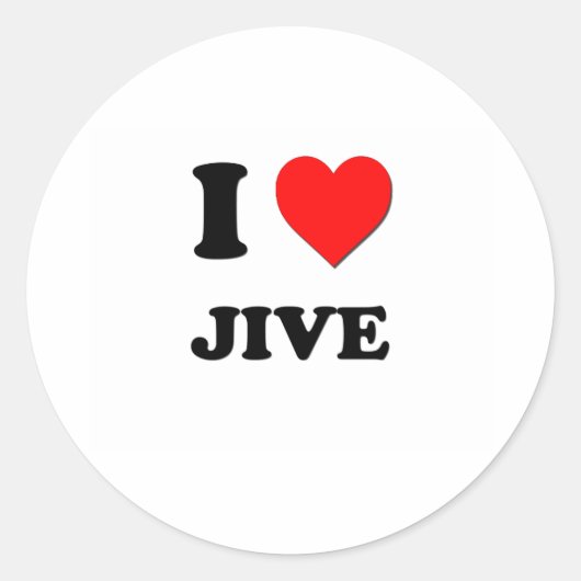 I Heart Jive Ronde Sticker (Voorkant)
