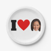 I Heart Kamala Harris Papieren Bordje (Voorkant)