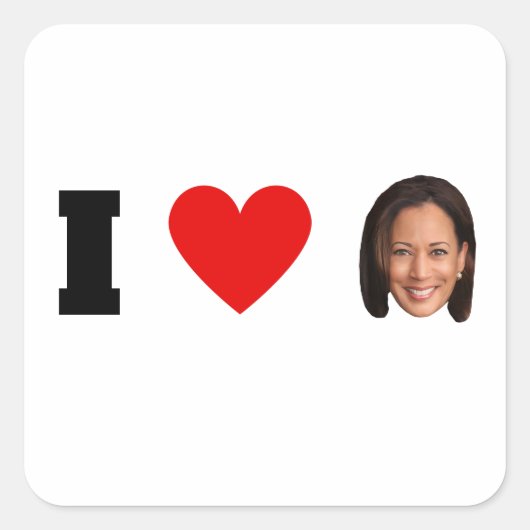 I Heart Kamala Harris Vierkante Sticker (Voorkant)