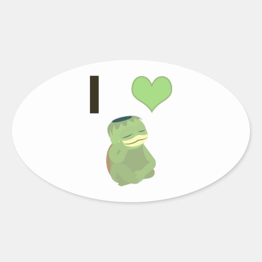 I Heart Kappa Ovale Sticker (Voorkant)