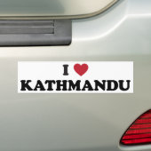 I Heart kathmandu Nepal Bumpersticker (Op auto)