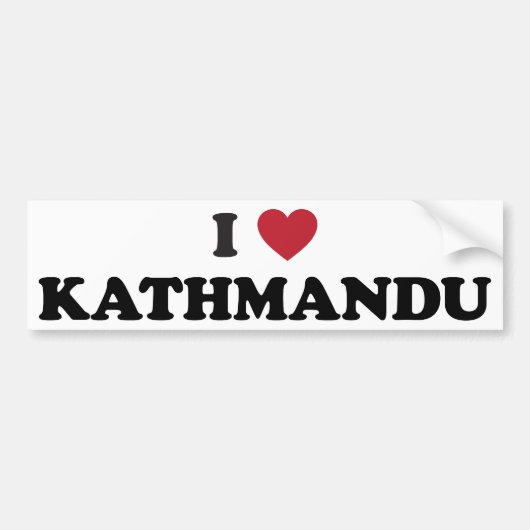 I Heart kathmandu Nepal Bumpersticker (Voorkant)