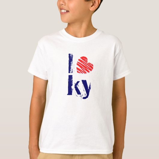 I Heart Kentucky Retro Mode T-Shirt Love KY (Voorkant)