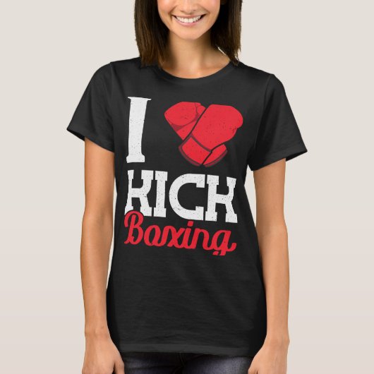 I Heart Kick Boxing Title Boxing T-shirt (Voorkant)