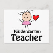 I Heart Kindergarten Leraar Briefkaart (Voorkant)