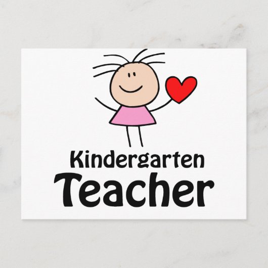 I Heart Kindergarten Leraar Briefkaart (Voorkant)