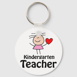 I Heart Kindergarten Leraar Sleutelhanger