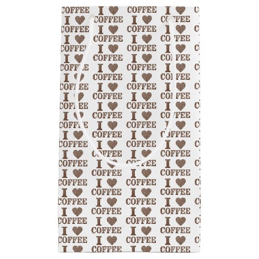 I Heart Koffie Gift Bag Klein Cadeauzakje (Voorkant)