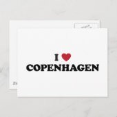 I Heart Kopenhagen Denmark Briefkaart (Voorkant / Achterkant)