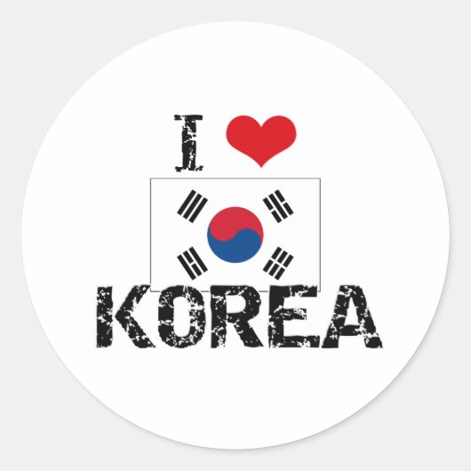 I HEART KOREA RONDE STICKER (Voorkant)