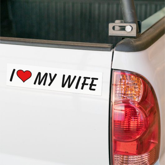 I HEART [KORTE TEKST] BUMPERSTICKER (Op Truck)