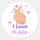 I Heart Kpop Ronde Sticker (Voorkant)