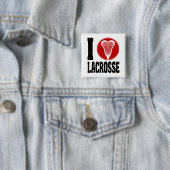 I Heart Lacrosse Vierkante Button 5,1 Cm (In situ)