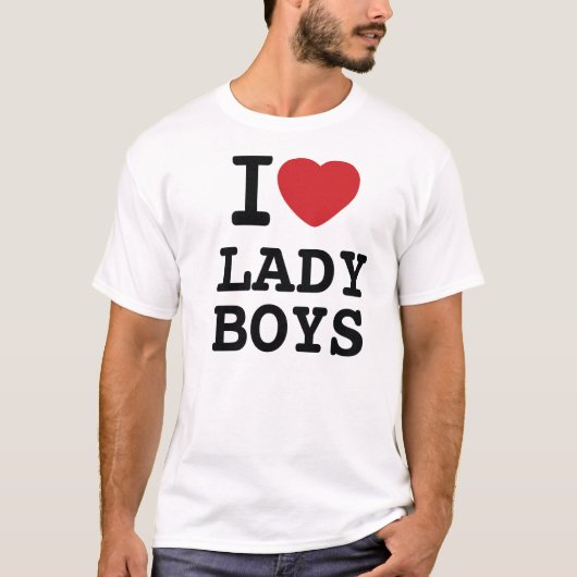 I Heart LADY BOYS T-shirt (Voorkant)