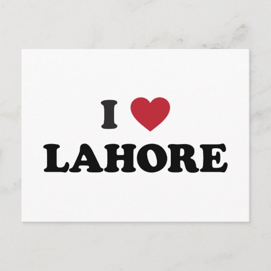 I Heart Lahore Pakistan Briefkaart (Voorkant)