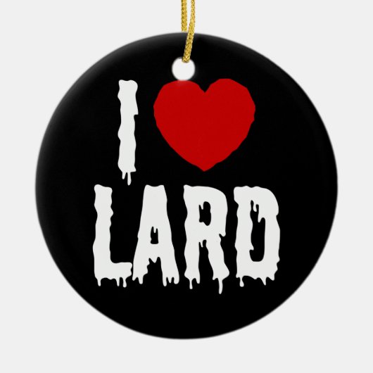 I HEART-LARD KERAMISCH ORNAMENT (Voorkant)