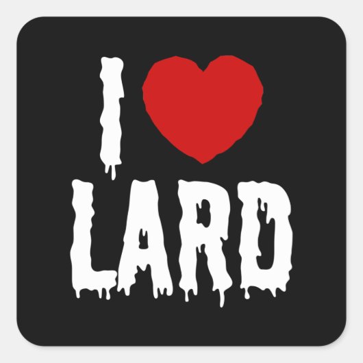 I HEART-LARD VIERKANTE STICKER (Voorkant)
