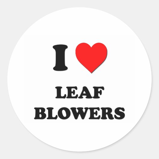 I Heart Leaf Blowers Ronde Sticker (Voorkant)