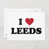 I Heart Leeds England Briefkaart (Voorkant / Achterkant)