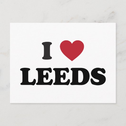 I Heart Leeds England Briefkaart (Voorkant)