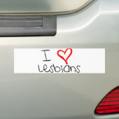I Heart lesbiennes Bumpersticker (Op auto)