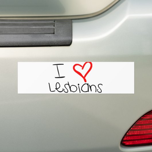 I Heart lesbiennes Bumpersticker (Op auto)